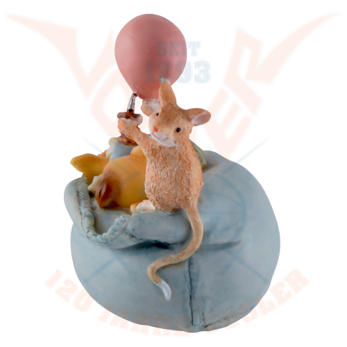 Pixie auf Floß mit Maus im Ausguck Vogler 814-5796 ca.15x8x15cm Frühlingsdeko 